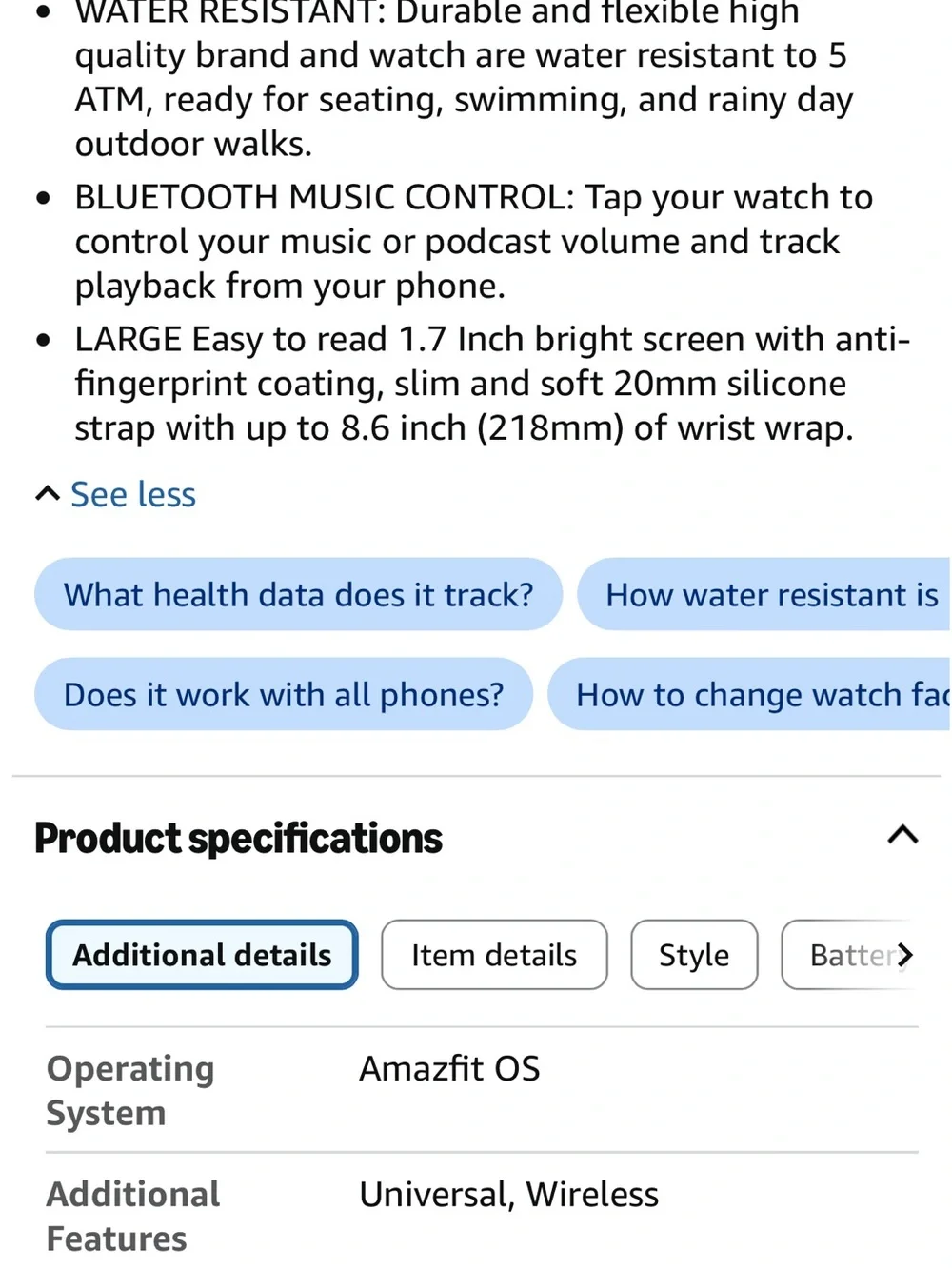 Amazfit Bip 3 Pro Black Smart Watch with Silicone Band